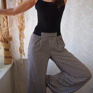 Black & White Pattern Wide Leg Pants